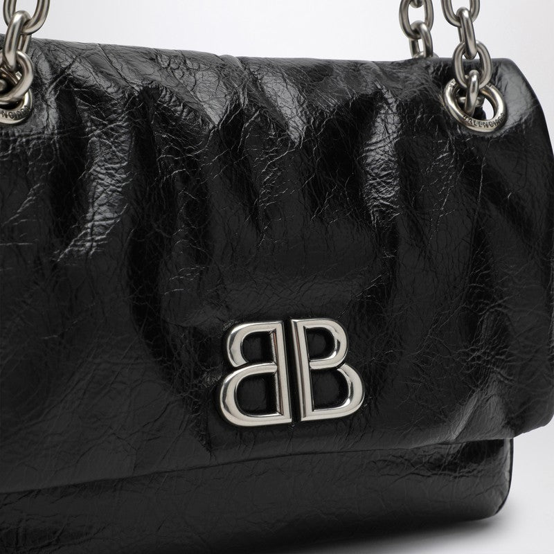 Balenciaga Black Leather Mini Monaco Bag Women