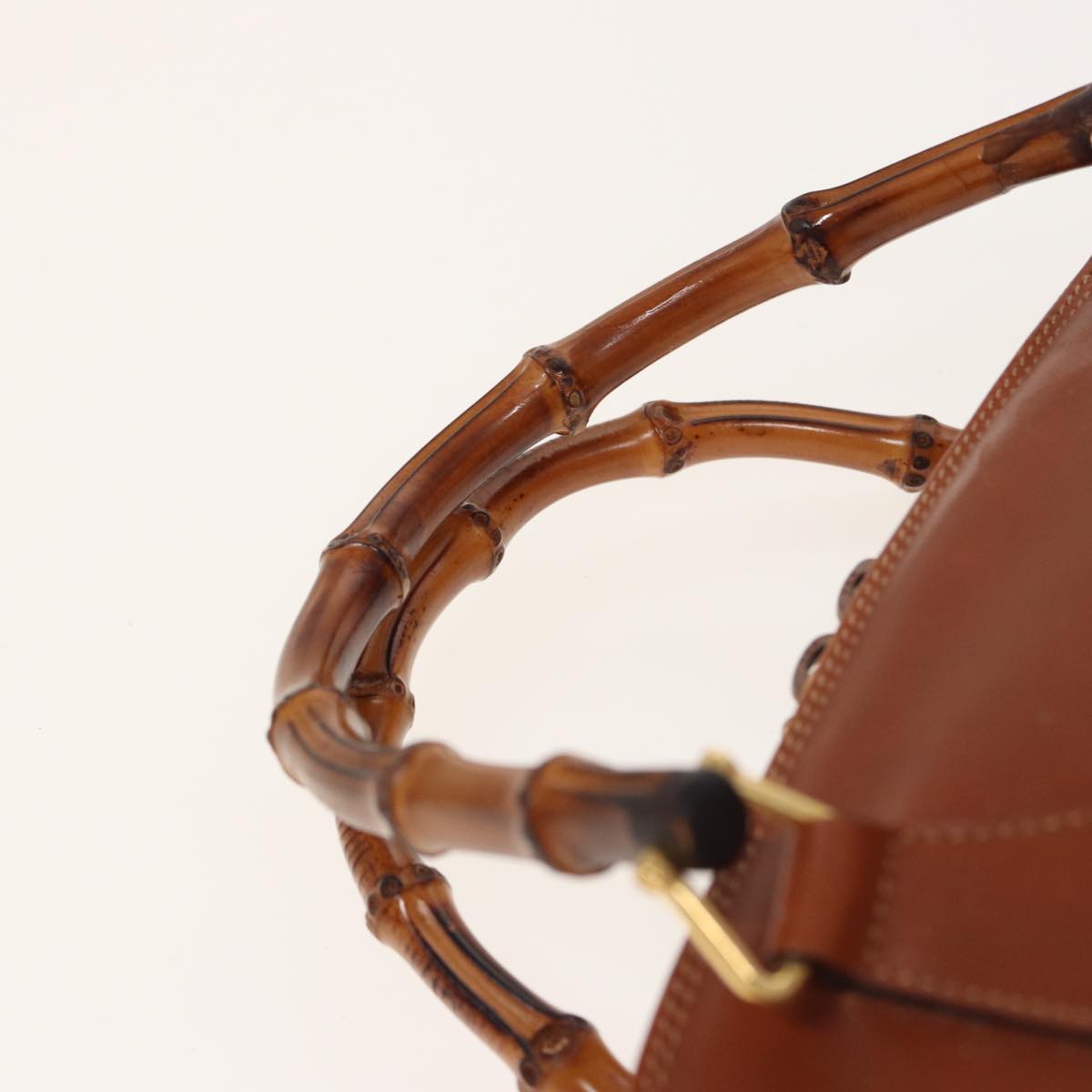 GUCCI Bamboo Hand Bag Leather 2way Brown 79328