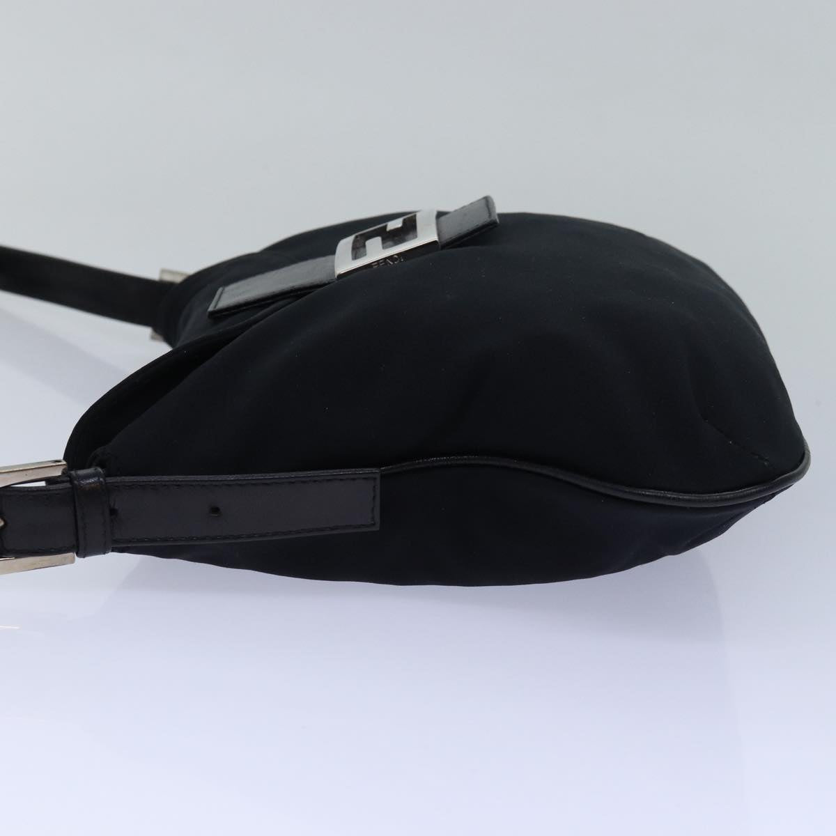 FENDI Mamma Baguette Shoulder Bag Nylon Black 79364