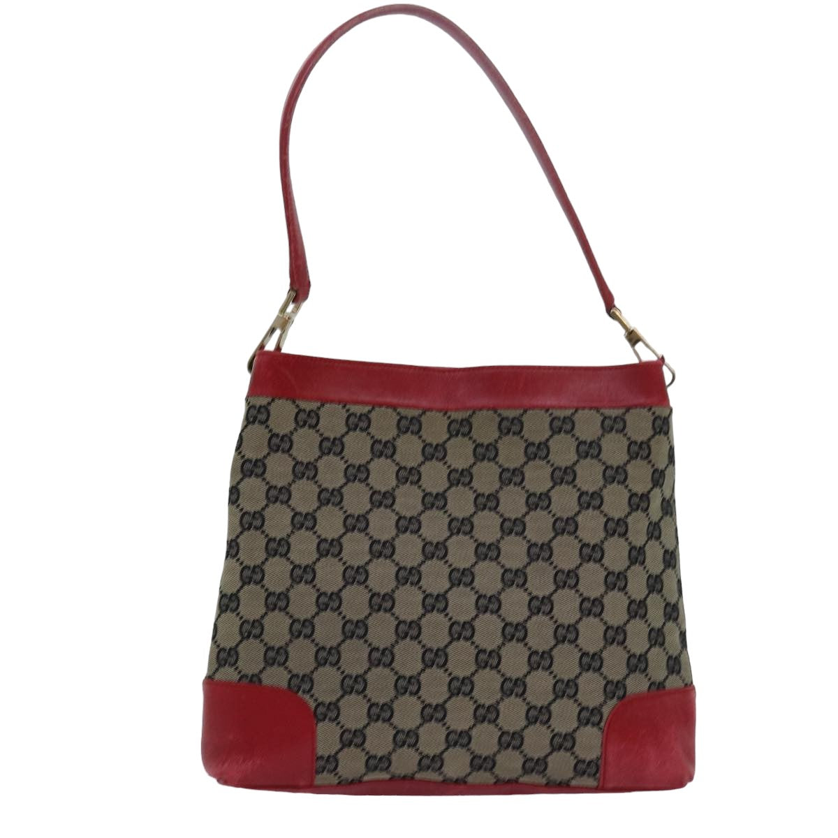 GUCCI GG Canvas Shoulder Bag Beige Red 001 4231 79380