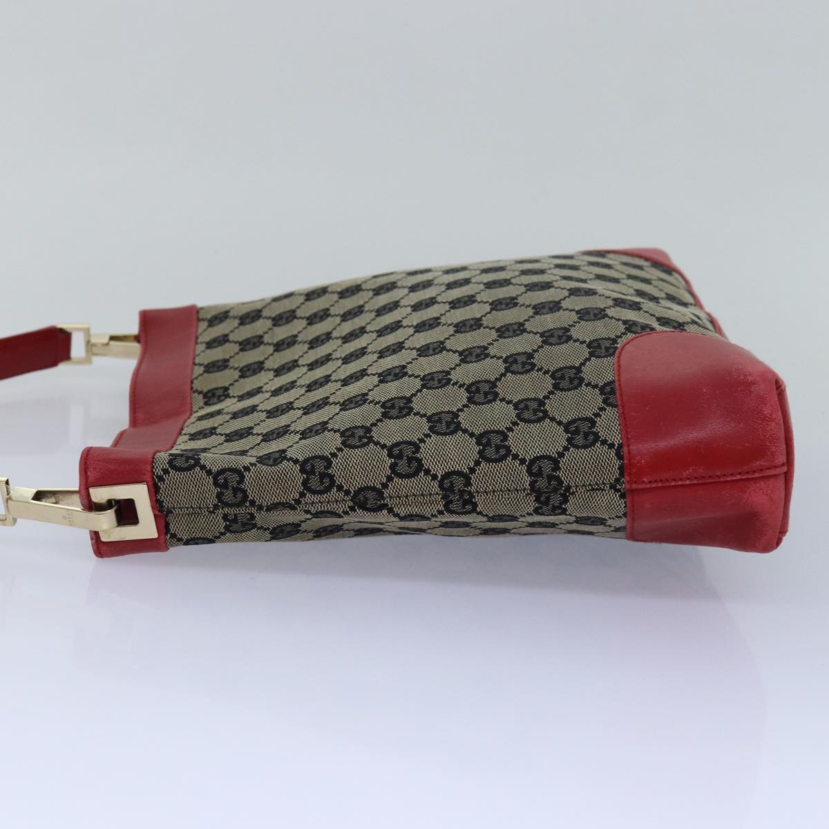 GUCCI GG Canvas Shoulder Bag Beige Red 001 4231 79380
