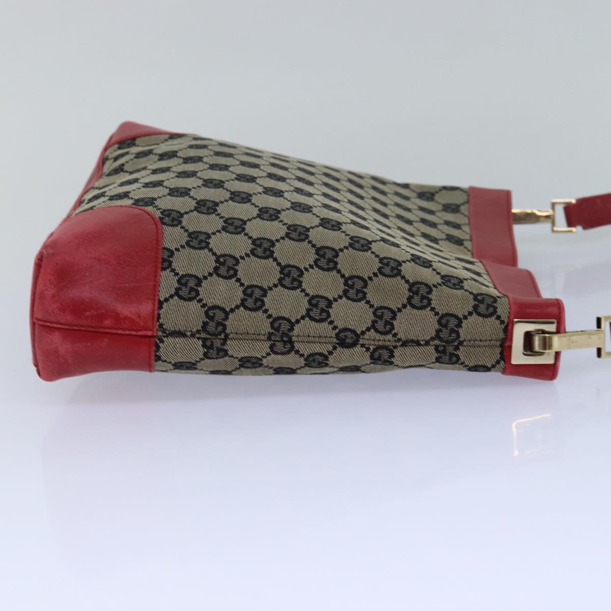 GUCCI GG Canvas Shoulder Bag Beige Red 001 4231 79380