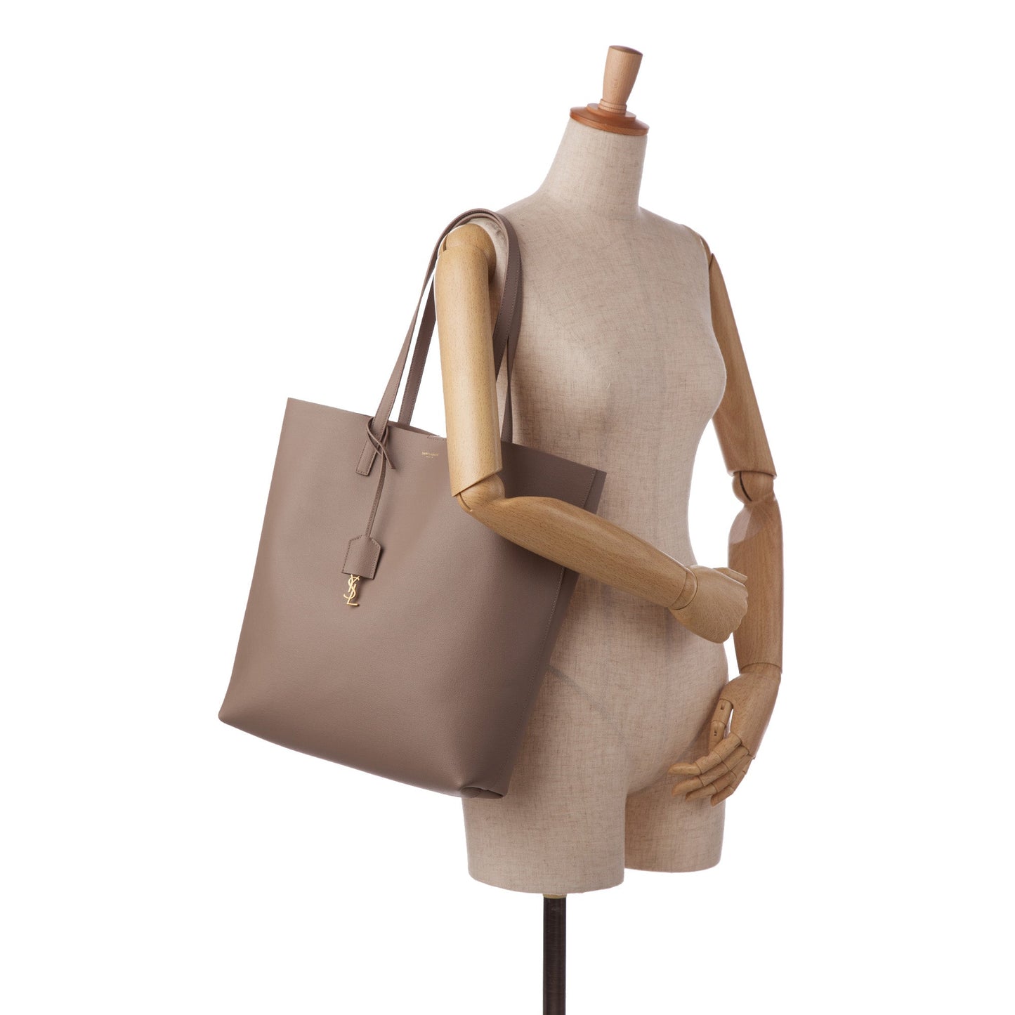 Brown Saint Laurent North/South Shopping Tote