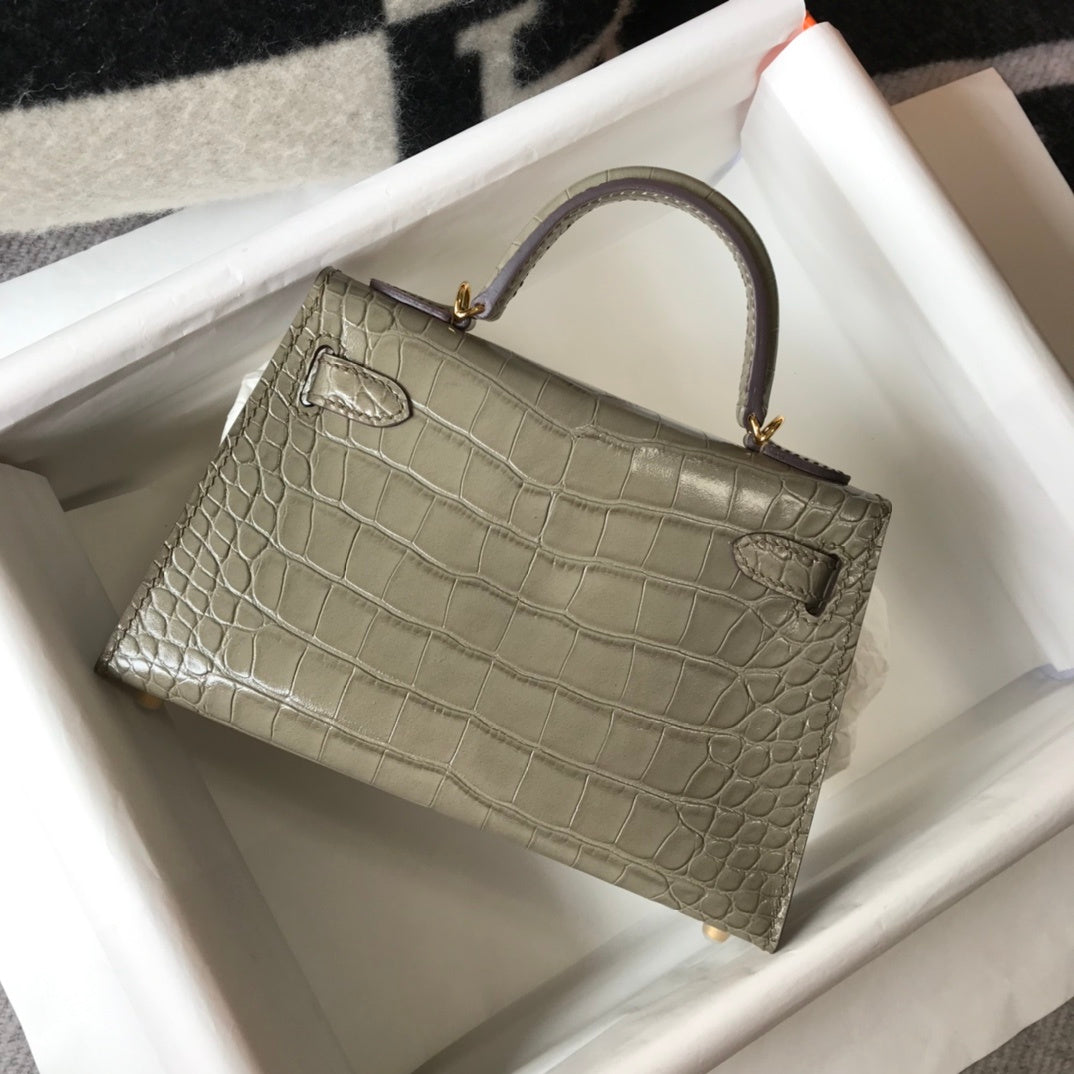 GLAMI Kelly Grey For Women Gold Toned Hardware 7.8in/20cm