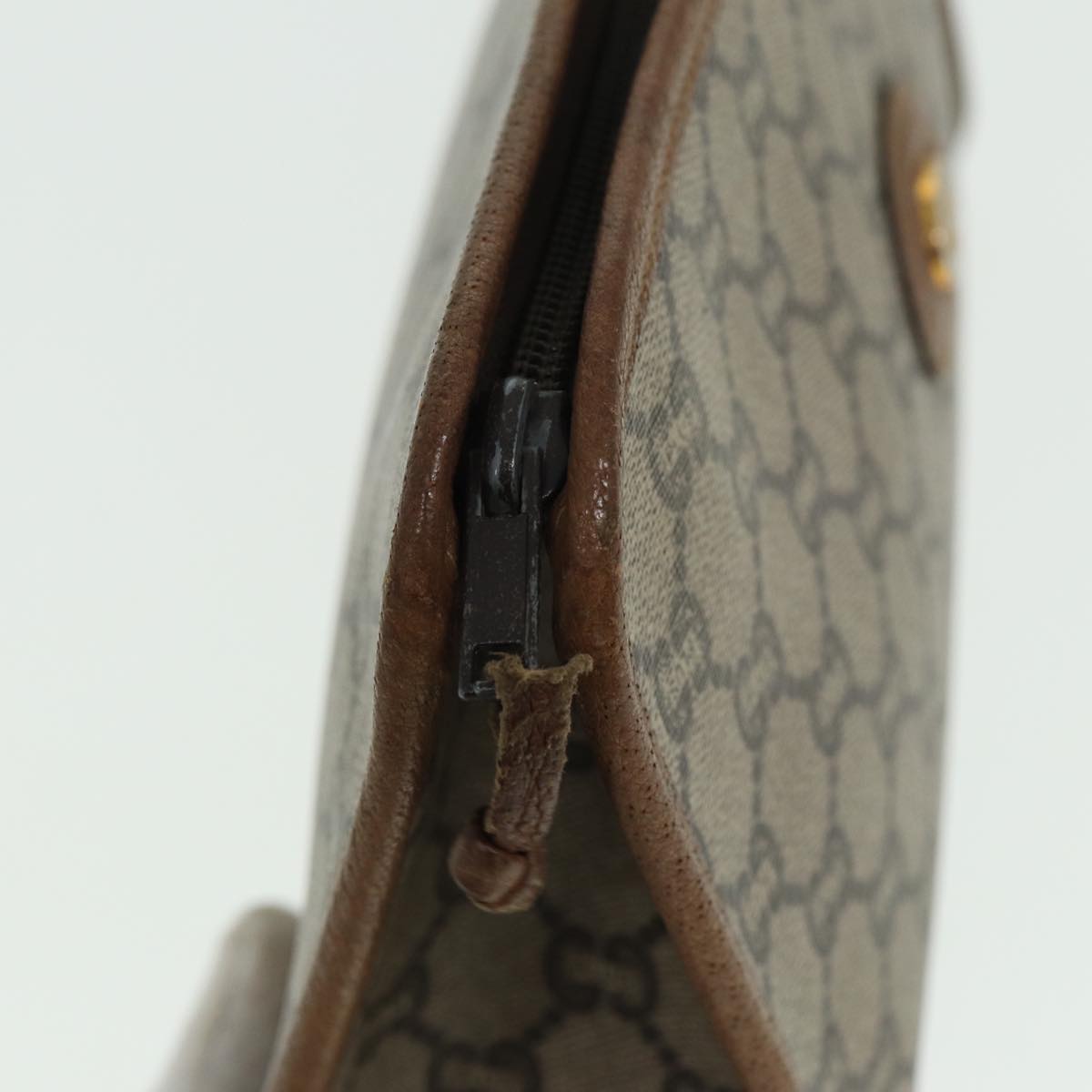 GUCCI GG Plus Supreme Clutch Bag PVC Beige 79412