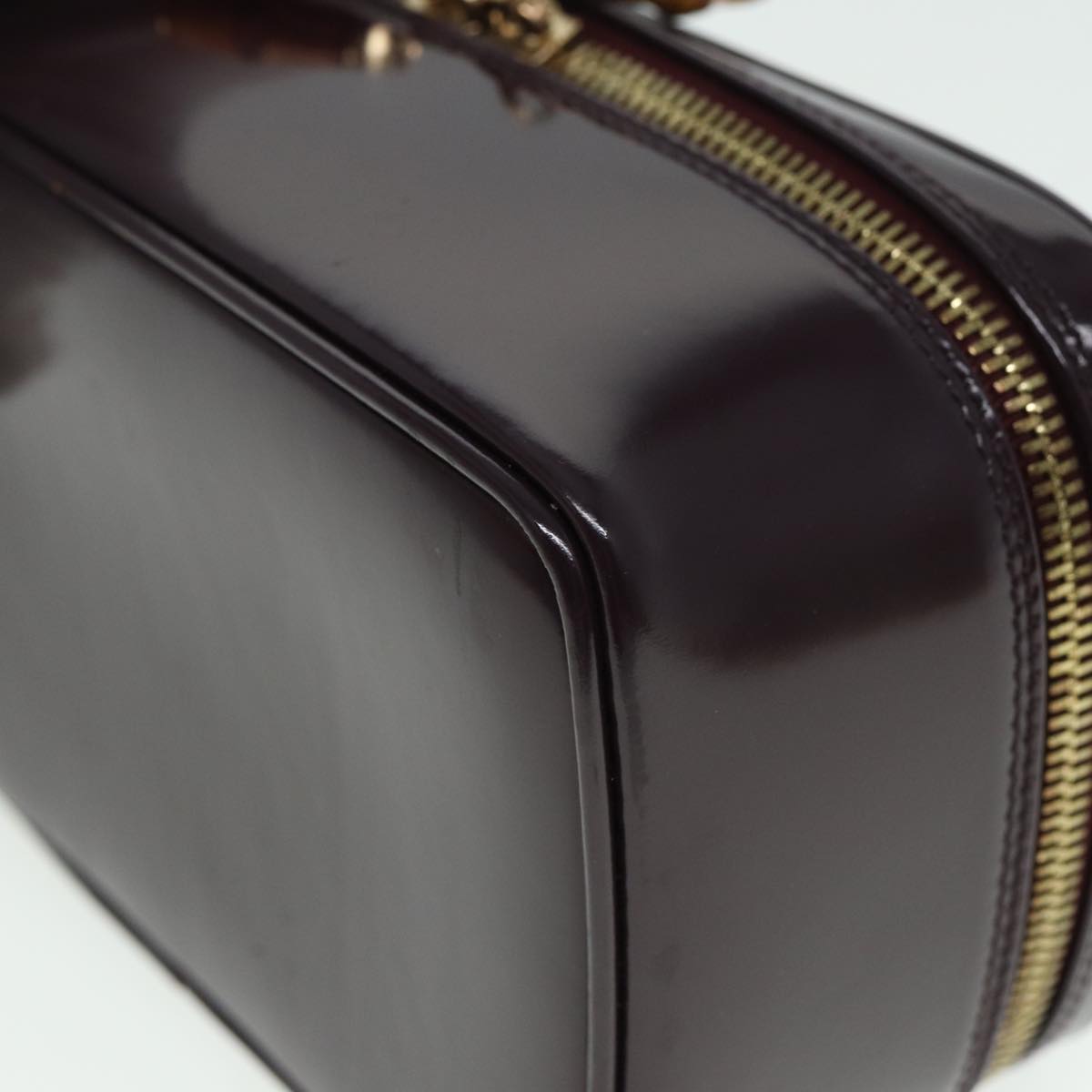 GUCCI Bamboo Vanity Hand Bag Enamel Purple 032 1956 0151 79417