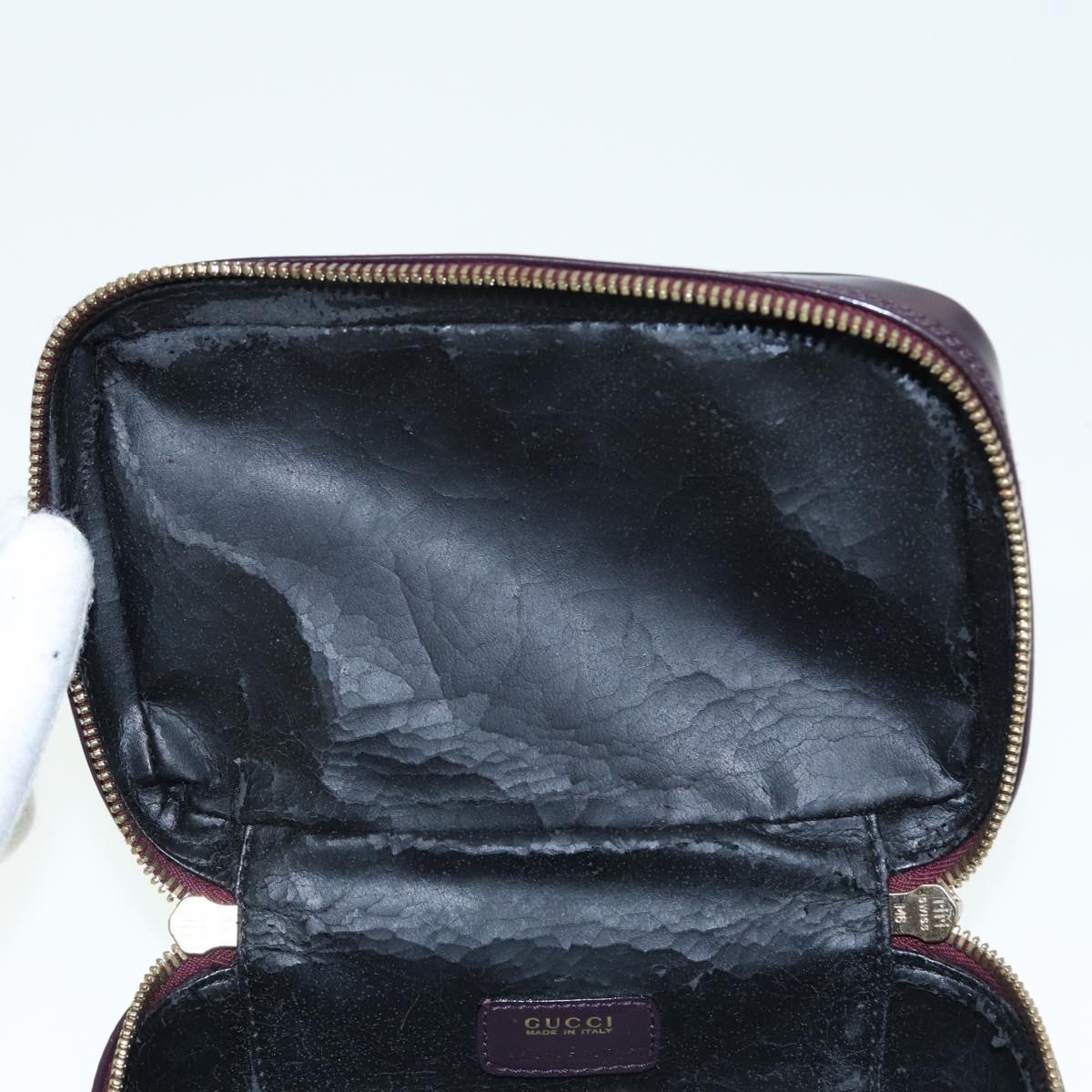GUCCI Bamboo Vanity Hand Bag Enamel Purple 032 1956 0151 79417