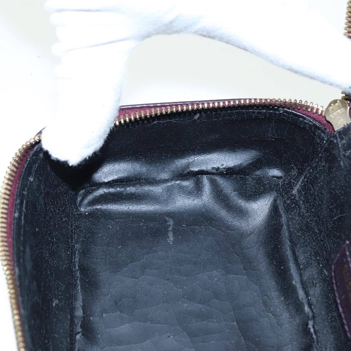 GUCCI Bamboo Vanity Hand Bag Enamel Purple 032 1956 0151 79417