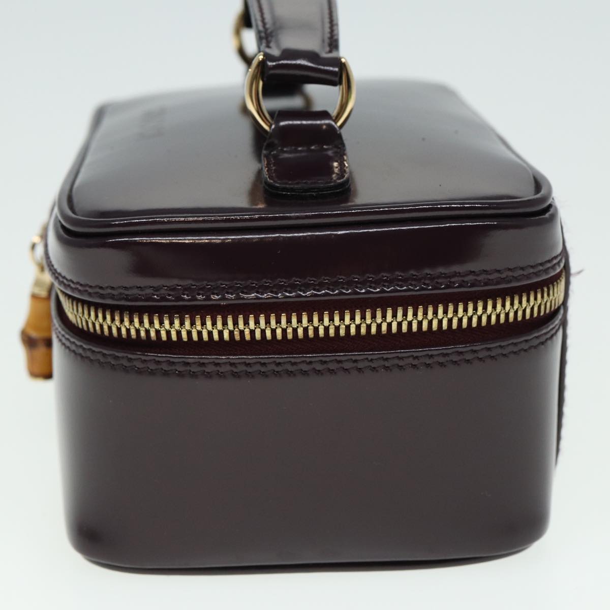 GUCCI Bamboo Vanity Hand Bag Enamel Purple 032 1956 0151 79417