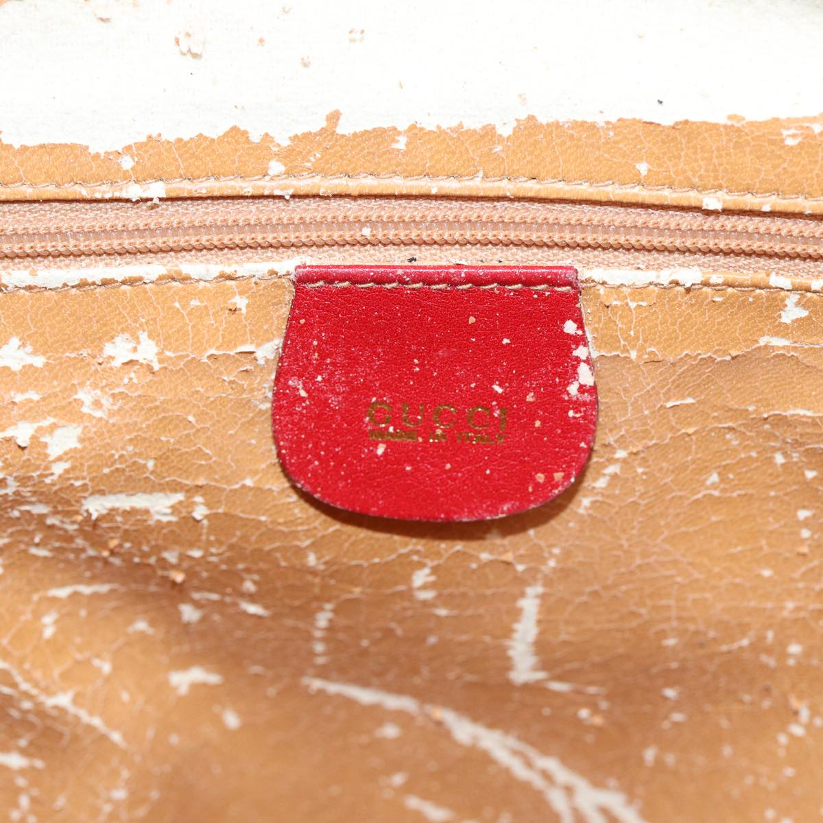 GUCCI Bamboo Hand Bag Leather 2way Red 000 406 0289 79440