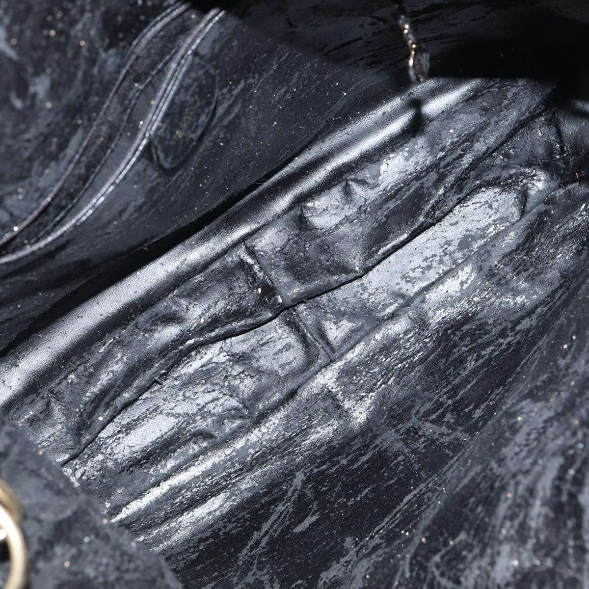 GUCCI Bamboo Hand Bag Leather 2way Black 001 1998 1577 79444