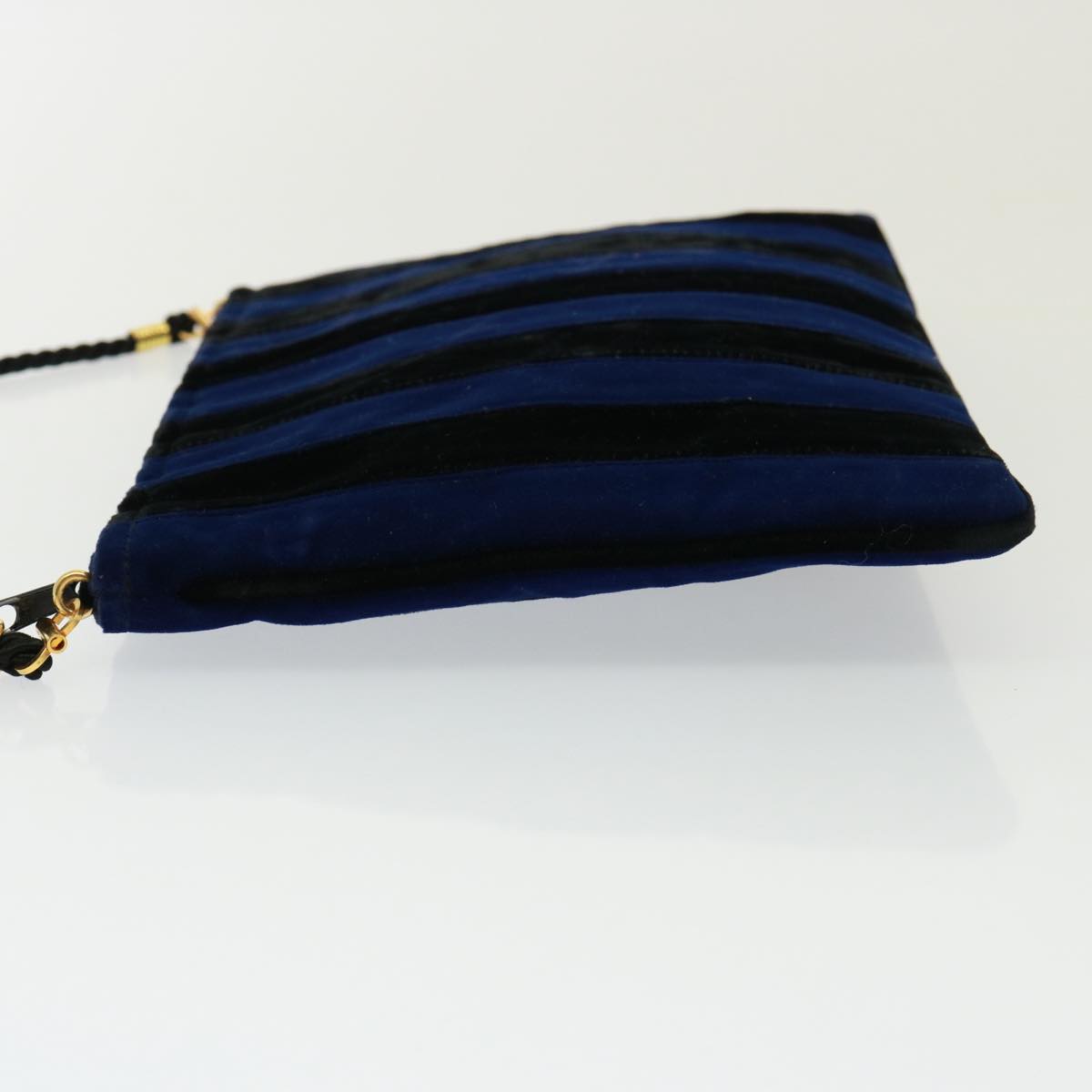 FENDI Shoulder Bag Velor Blue Black 79448