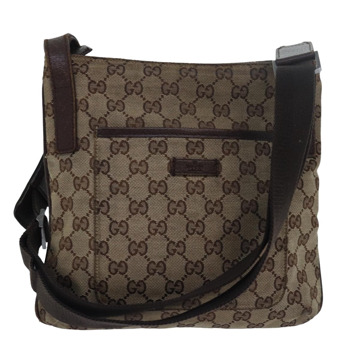 GUCCI GG Canvas Shoulder Bag Beige Brown 122793 79453