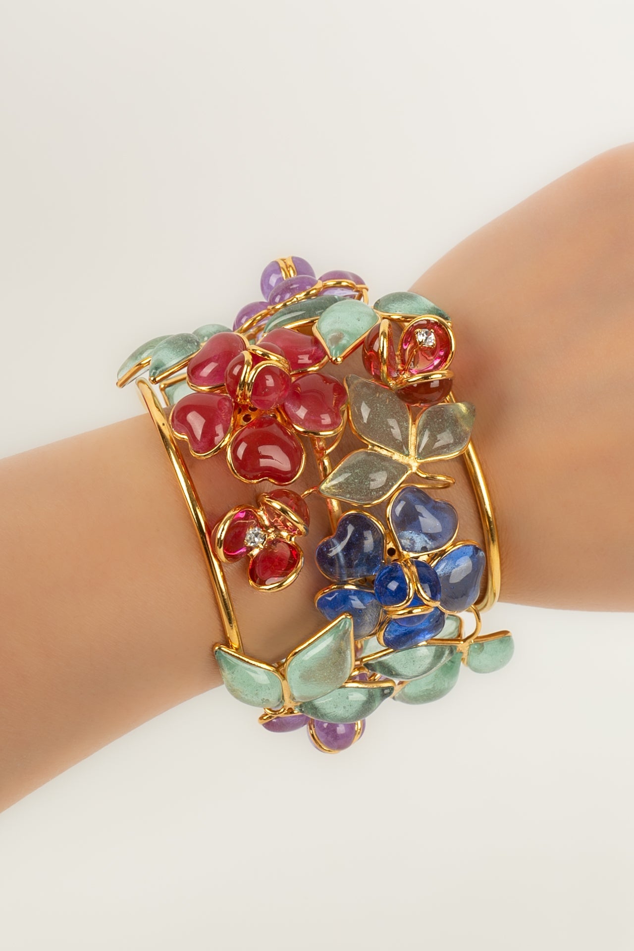 Bracelet manchette fleurs Augustine