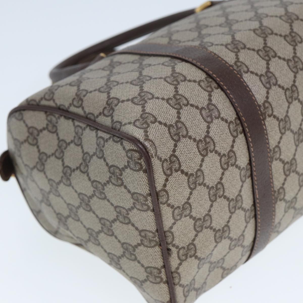 GUCCI GG Supreme Boston Bag PVC Leather Beige 79505