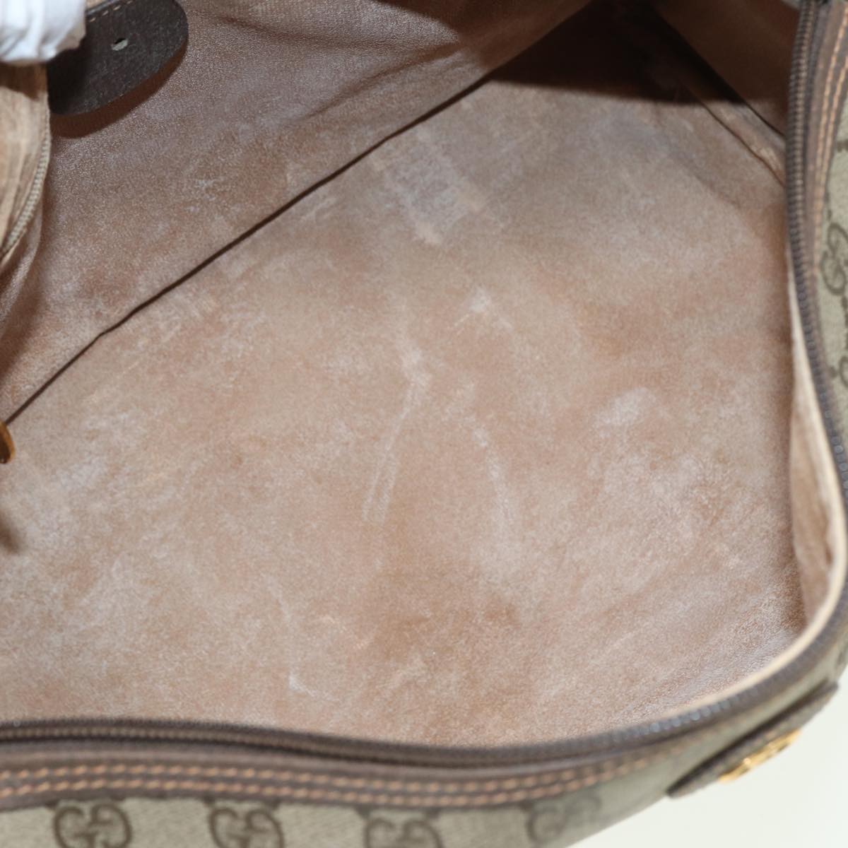 GUCCI GG Supreme Boston Bag PVC Leather Beige 79505