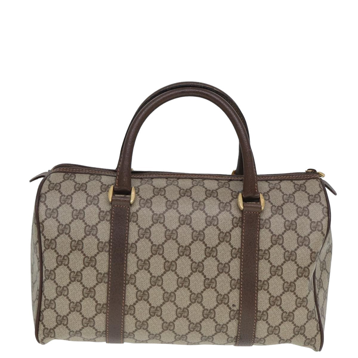 GUCCI GG Supreme Boston Bag PVC Leather Beige 79505