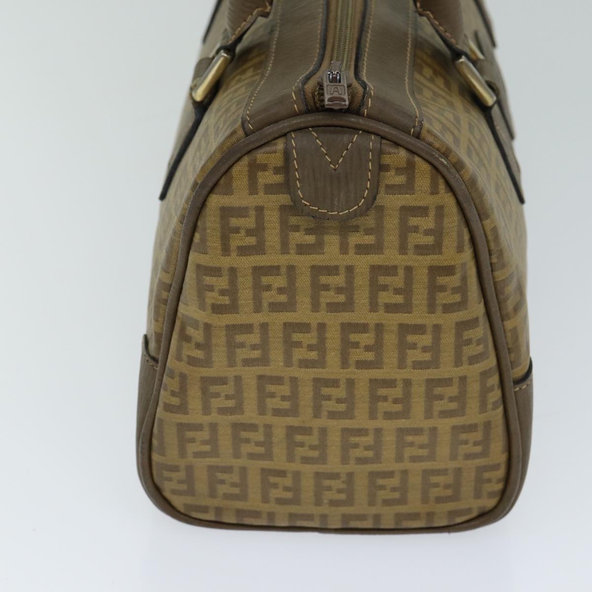 FENDI Zucchino Canvas Boston Bag Vintage Beige 79528