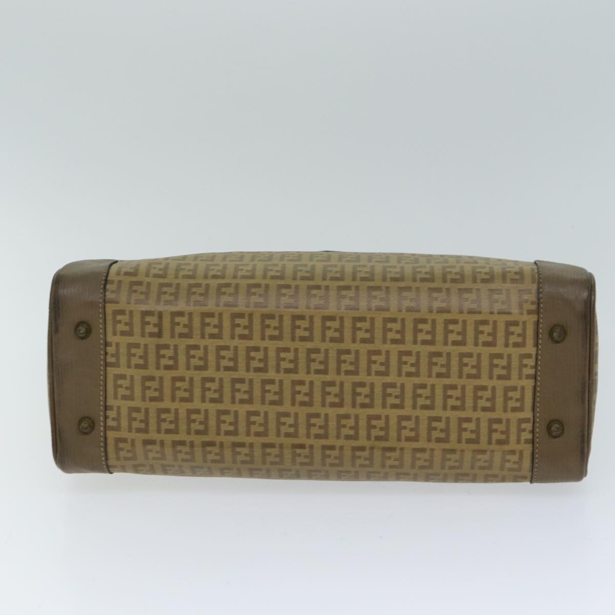 FENDI Zucchino Canvas Boston Bag Vintage Beige 79528