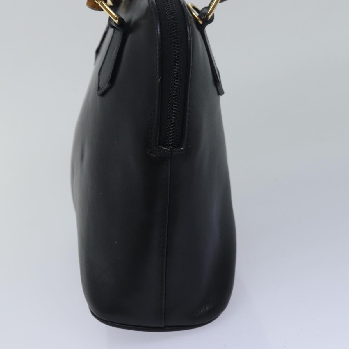 GUCCI Bamboo Hand Bag Leather Black 000 2865 0290 79569