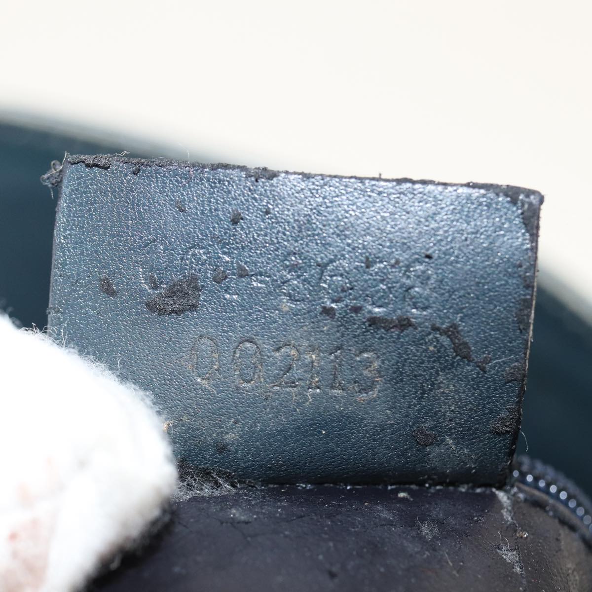 GUCCI Bamboo Hand Bag Leather Outlet 2way Navy 001 8638 79571