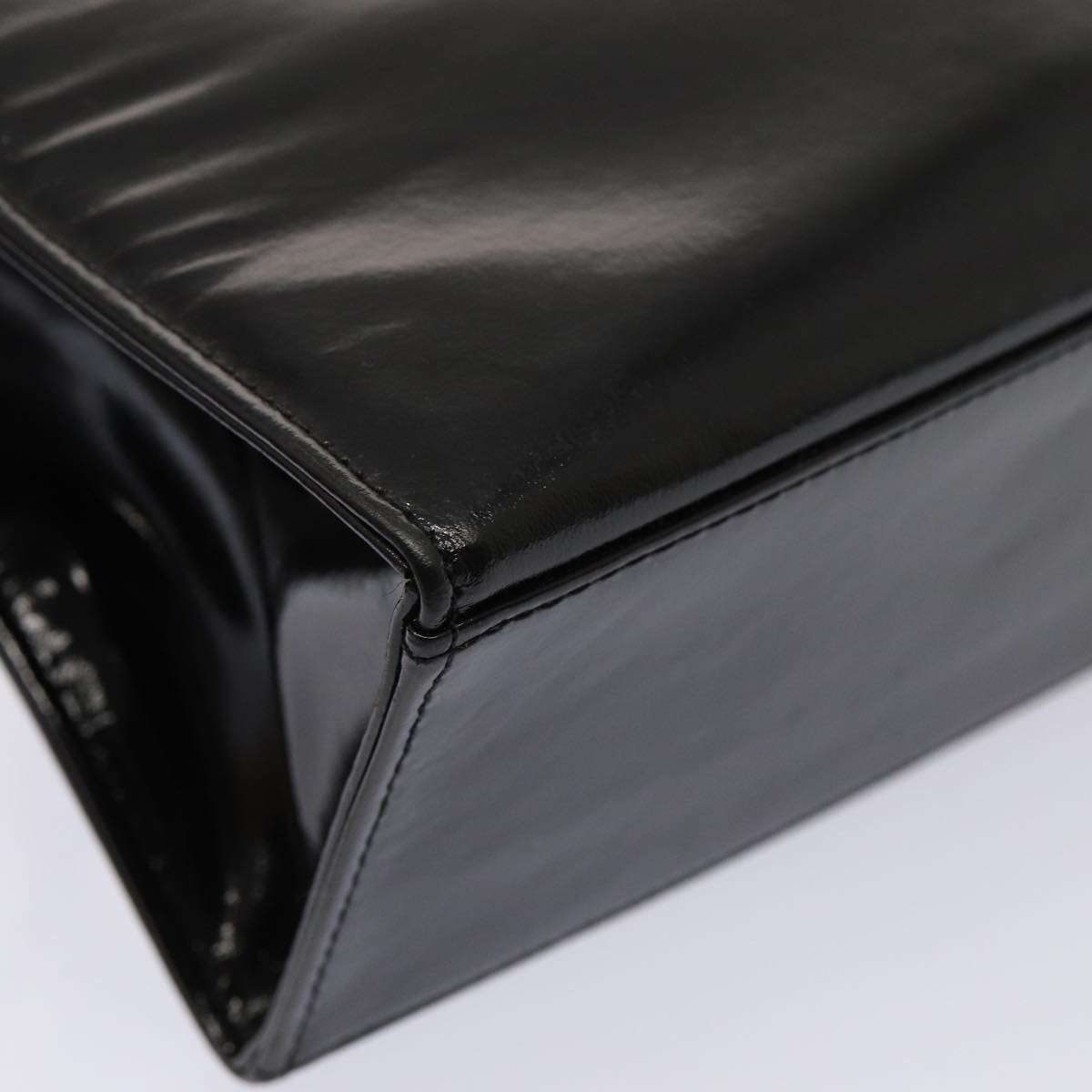 FENDI Hand Bag Enamel Black 79573