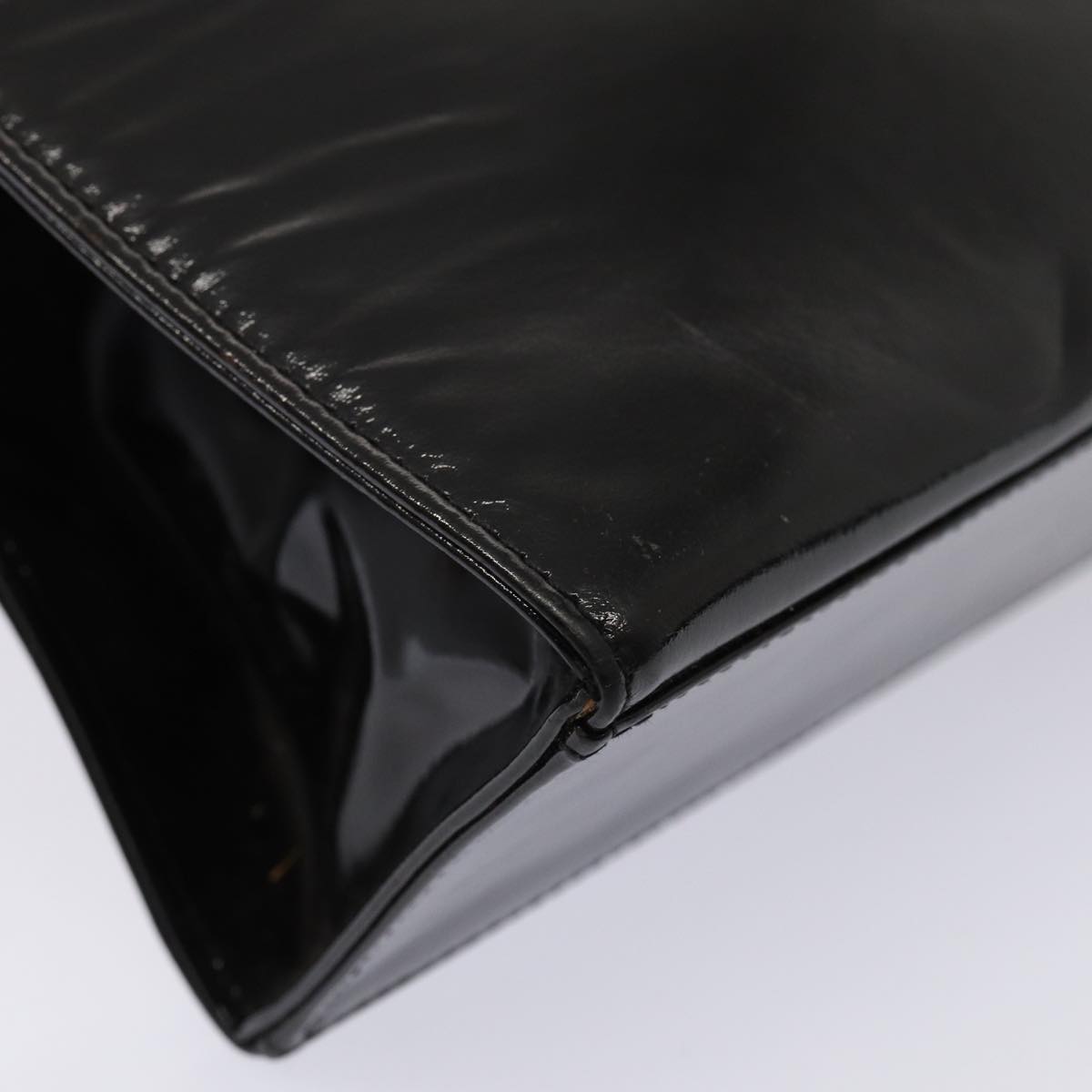 FENDI Hand Bag Enamel Black 79573