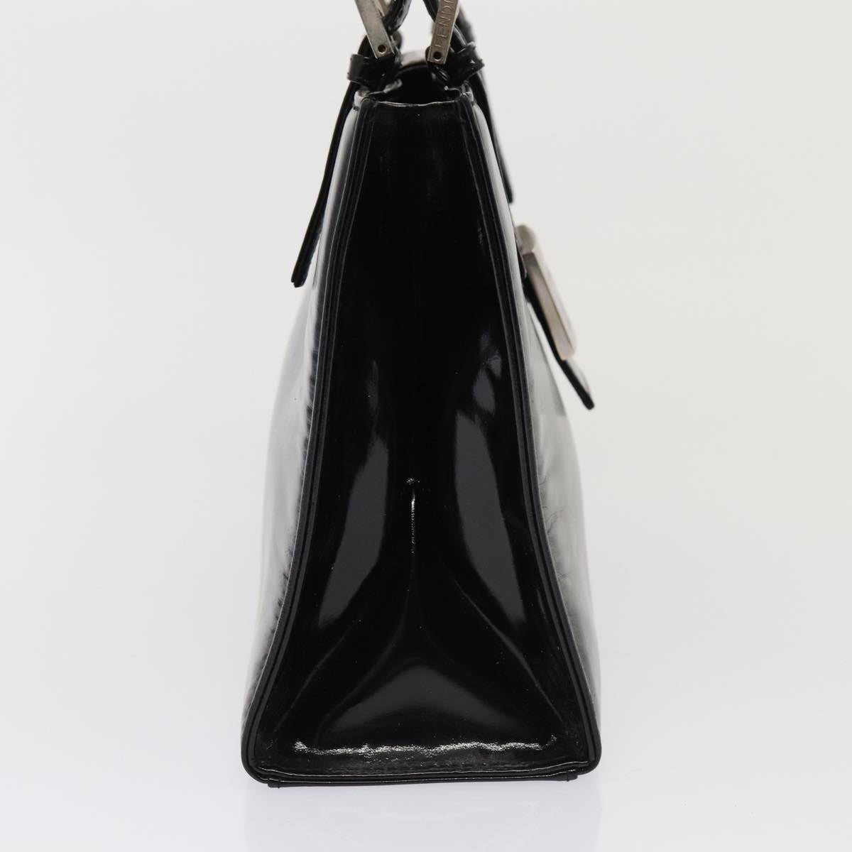 FENDI Hand Bag Enamel Black 79573