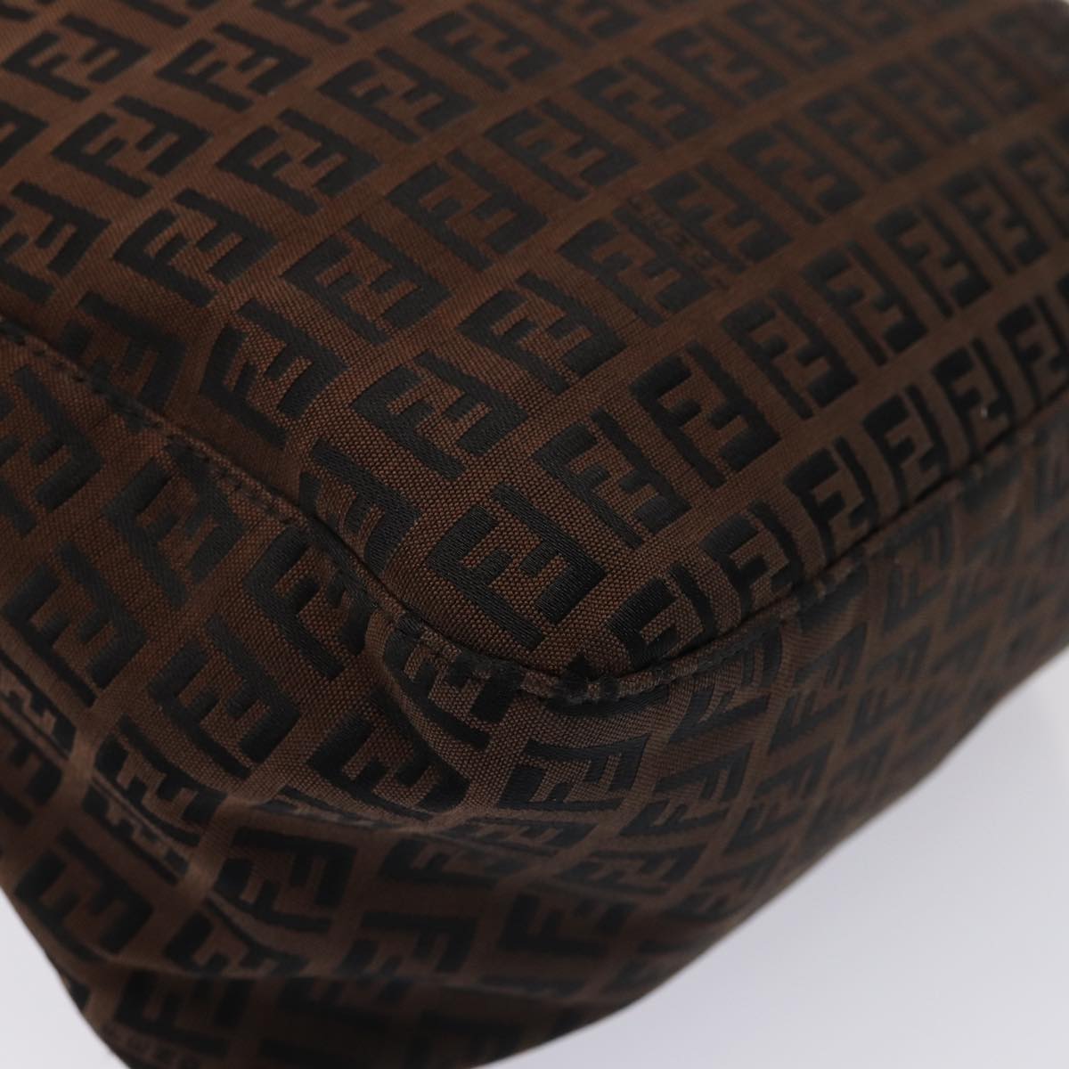 FENDI Zucchino Canvas Mamma Baguette Shoulder Bag Brown 79575