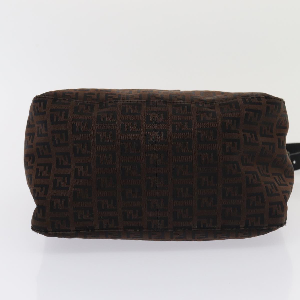 FENDI Zucchino Canvas Mamma Baguette Shoulder Bag Brown 79575