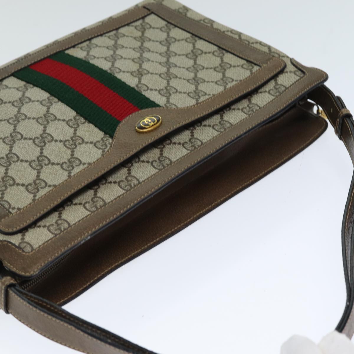 GUCCI GG Supreme Shoulder Bag PVC Leather Beige 14 02 013 79589