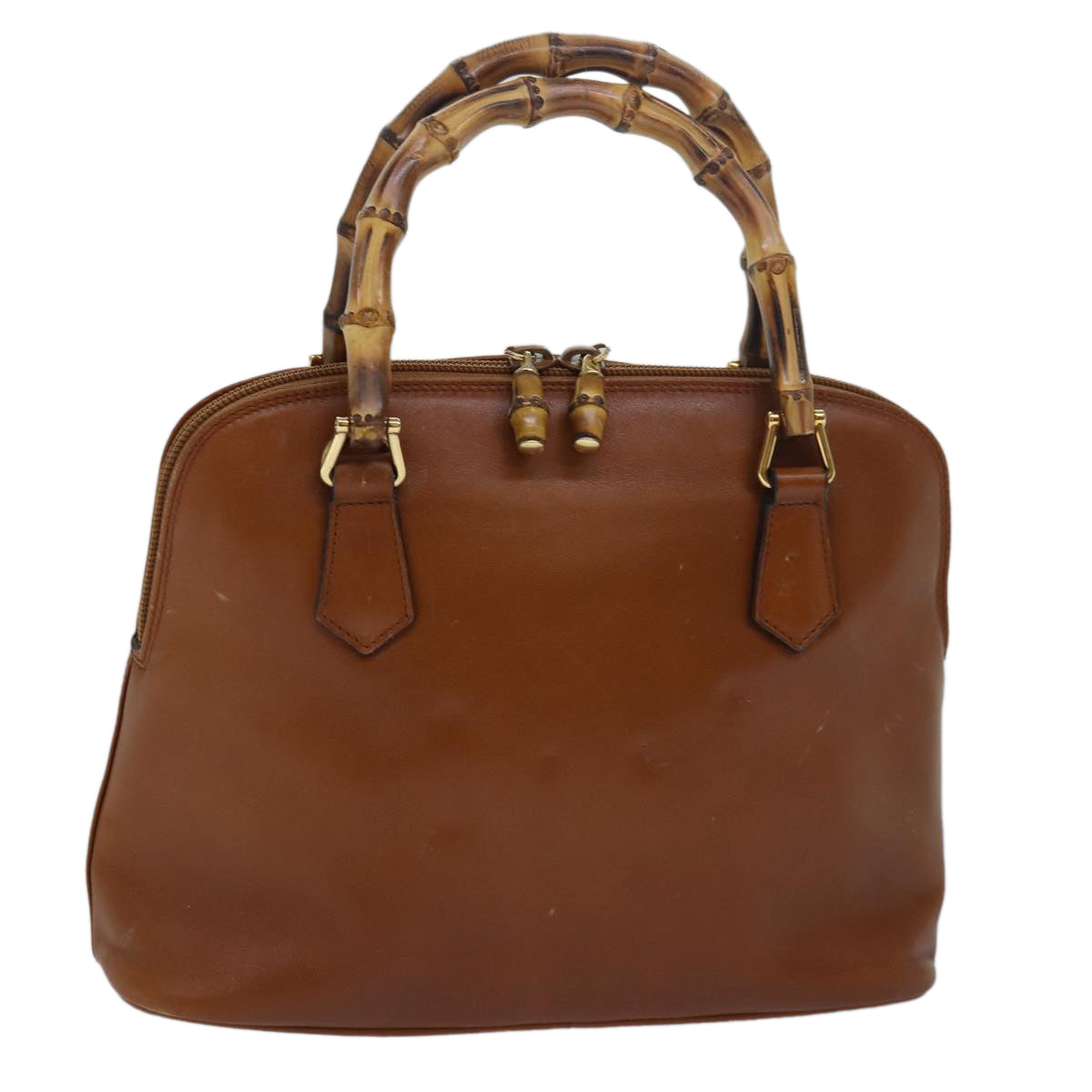 GUCCI Bamboo Hand Bag Leather Brown 000 1274 0290 79612