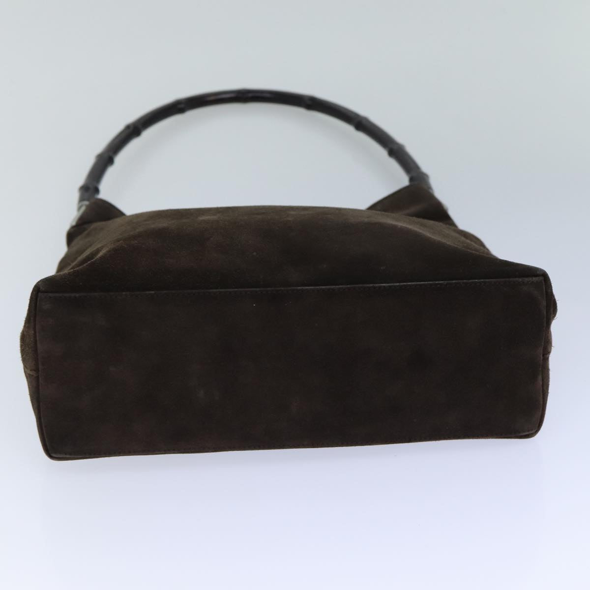 GUCCI Bamboo Shoulder Bag Suede Brown 79618