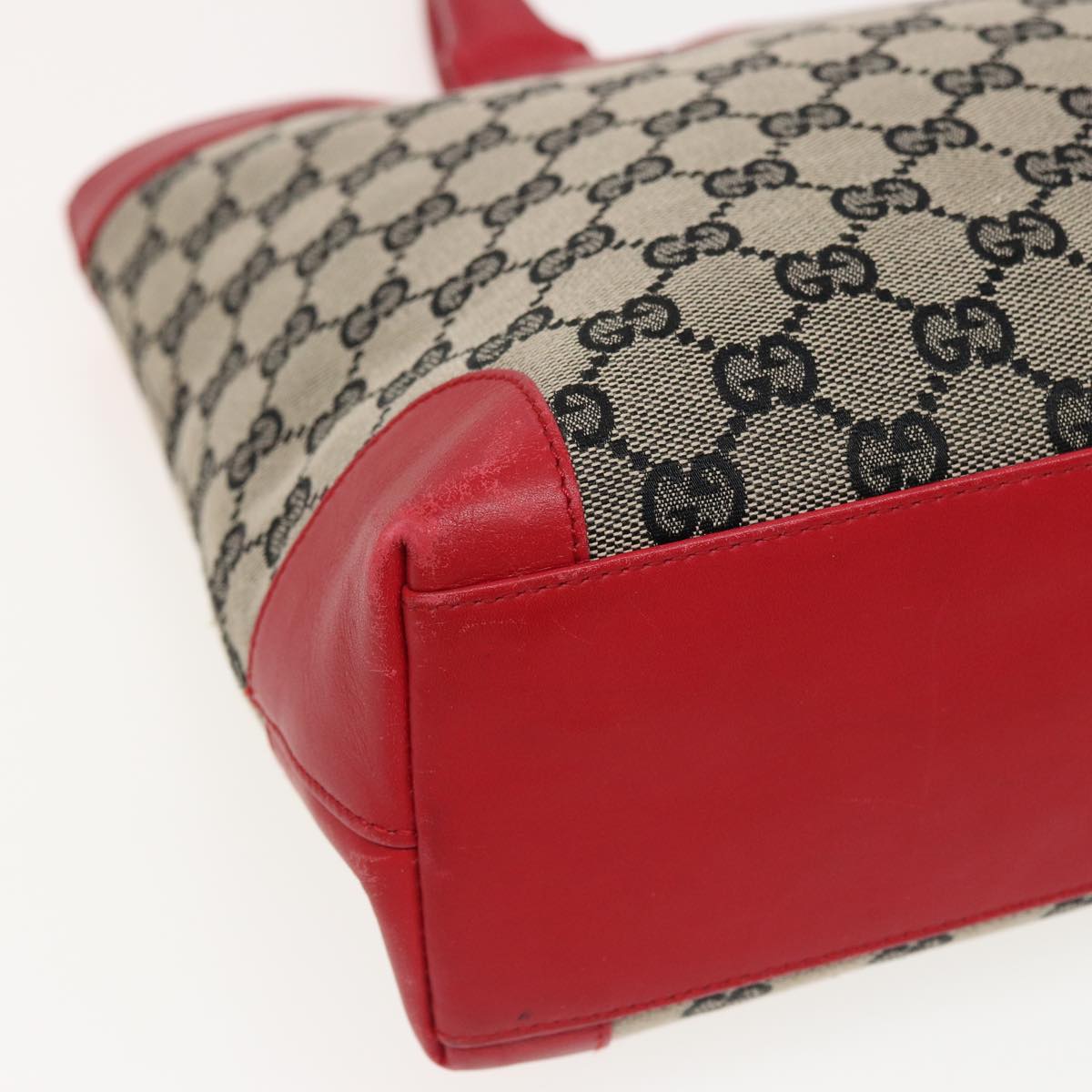 GUCCI GG Canvas Hand Bag Beige Red 002 1119 79632