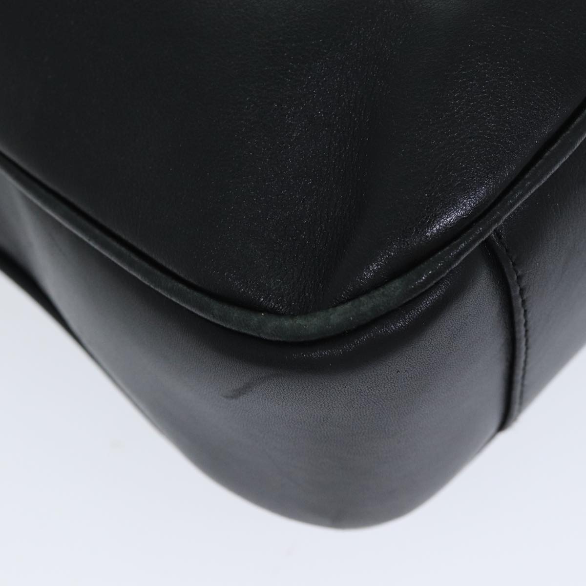 GUCCI Bamboo Hand Bag Leather 2way Black 001 1638 79644