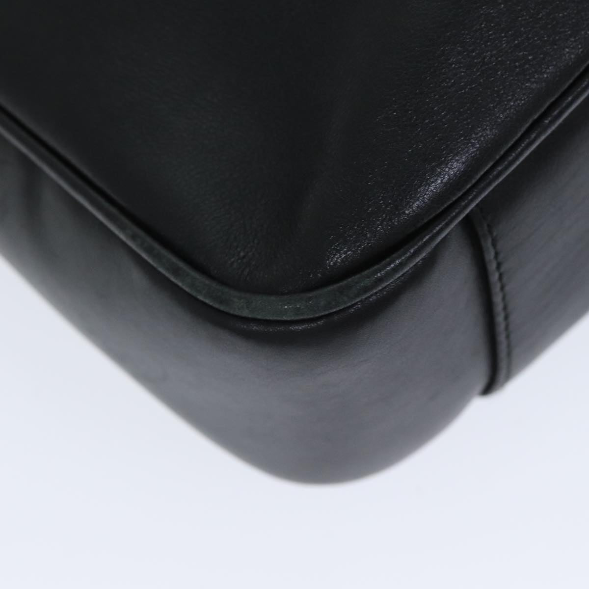 GUCCI Bamboo Hand Bag Leather 2way Black 001 1638 79644