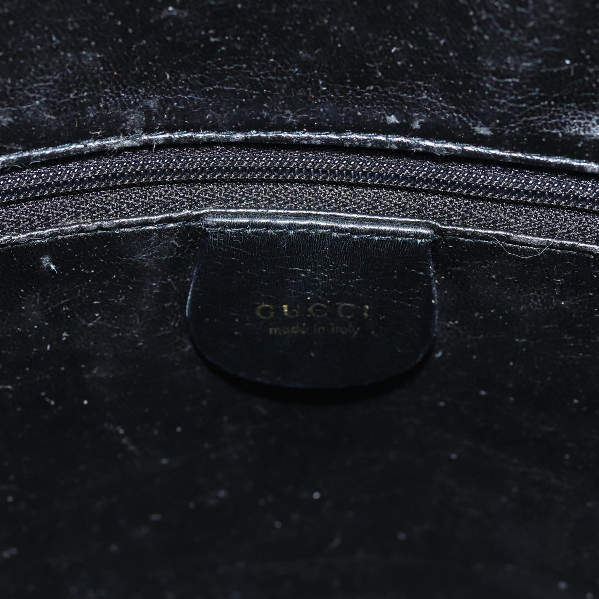 GUCCI Bamboo Hand Bag Leather 2way Black 001 1638 79644