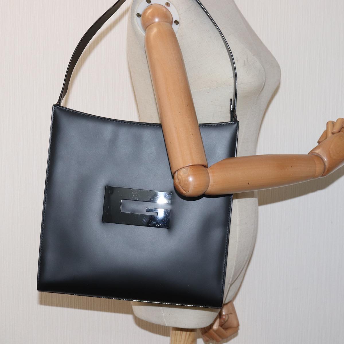 GUCCI Shoulder Bag Leather Black 001 3066 79720