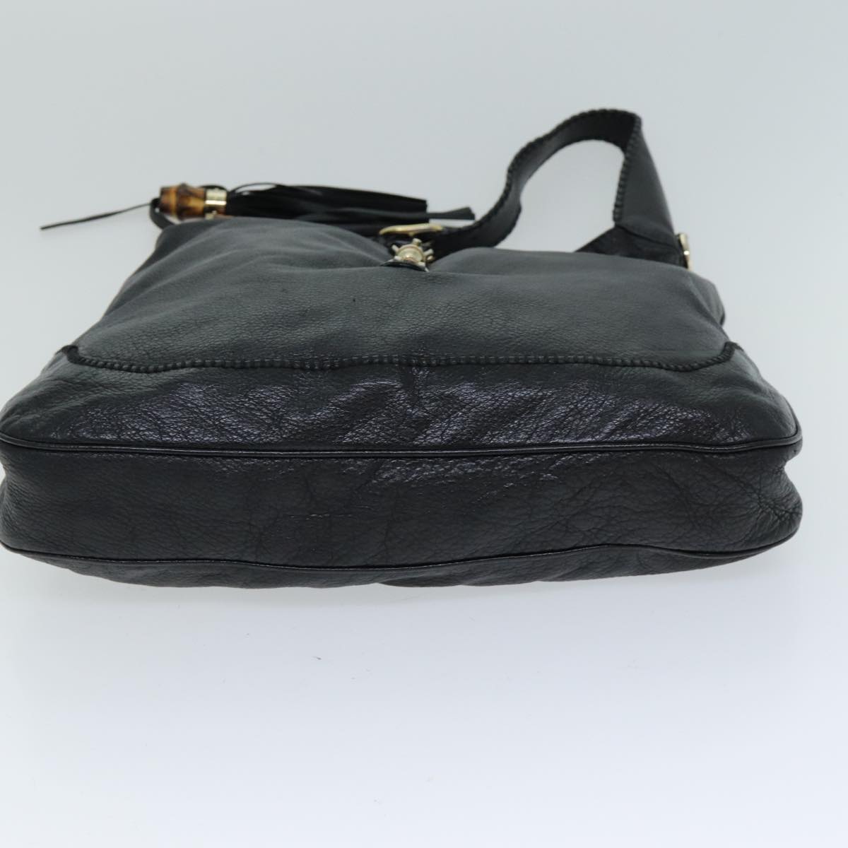 GUCCI Bamboo Jackie Shoulder Bag Leather Black 223929 79722