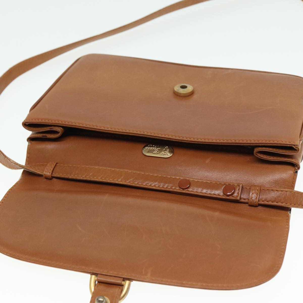 GUCCI Shoulder Bag Leather Brown 79733