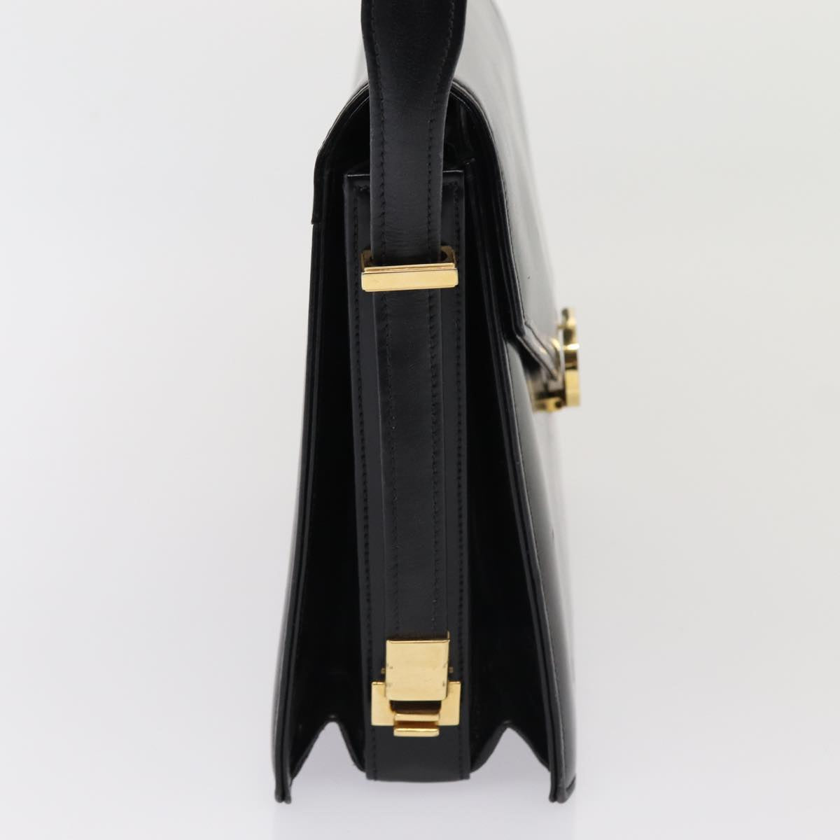 GUCCI Hand Bag Leather Black 79763