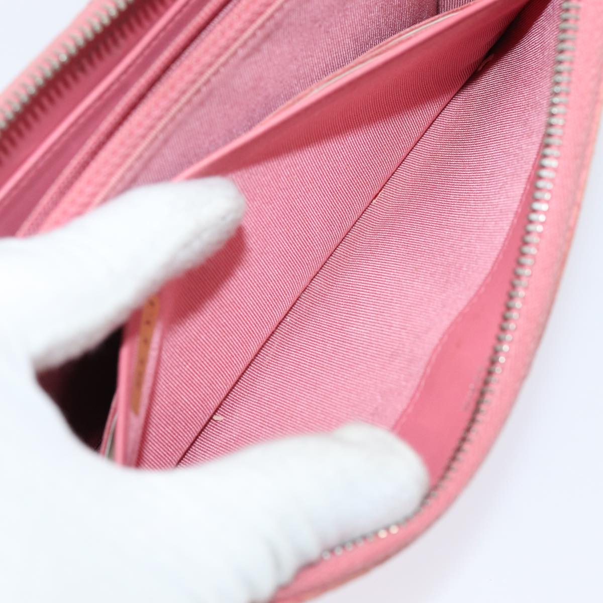 CHANEL Matelasse Long Wallet Lamb Skin Pink CC 79765