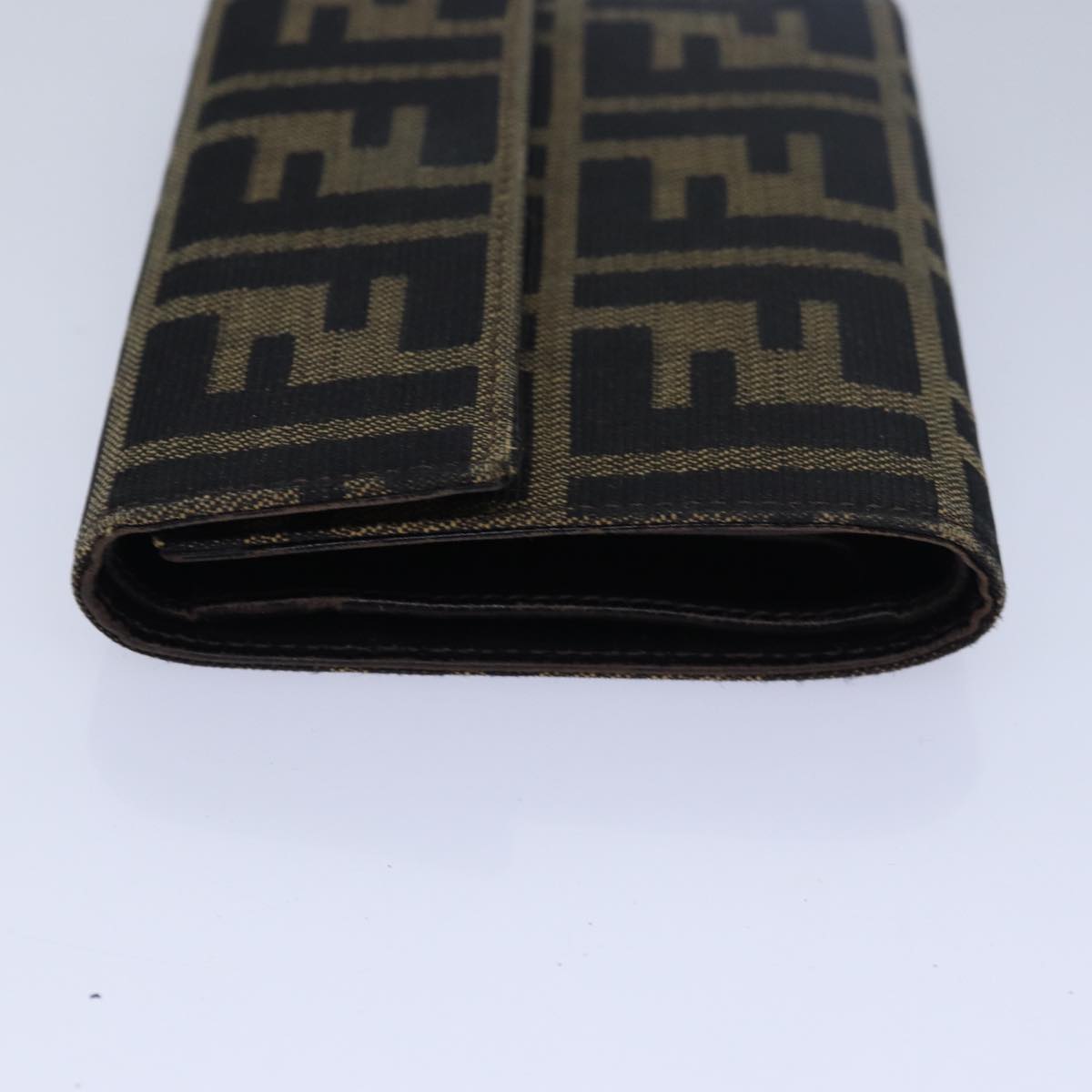 FENDI Zucca Canvas Wallet Black Brown 79791