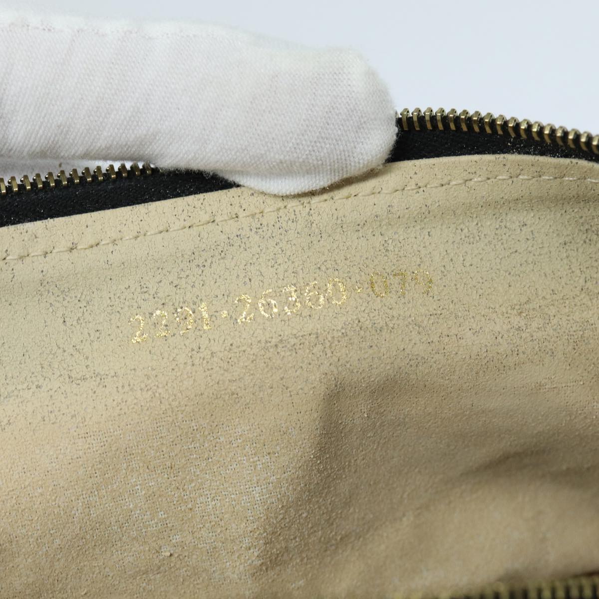FENDI Zucca Canvas Vanity Hand Bag Brown Black 79848