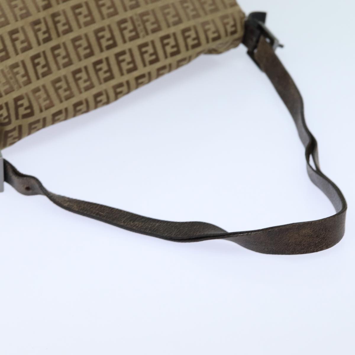 FENDI Zucchino Canvas Mamma Baguette Shoulder Bag Brown 79849