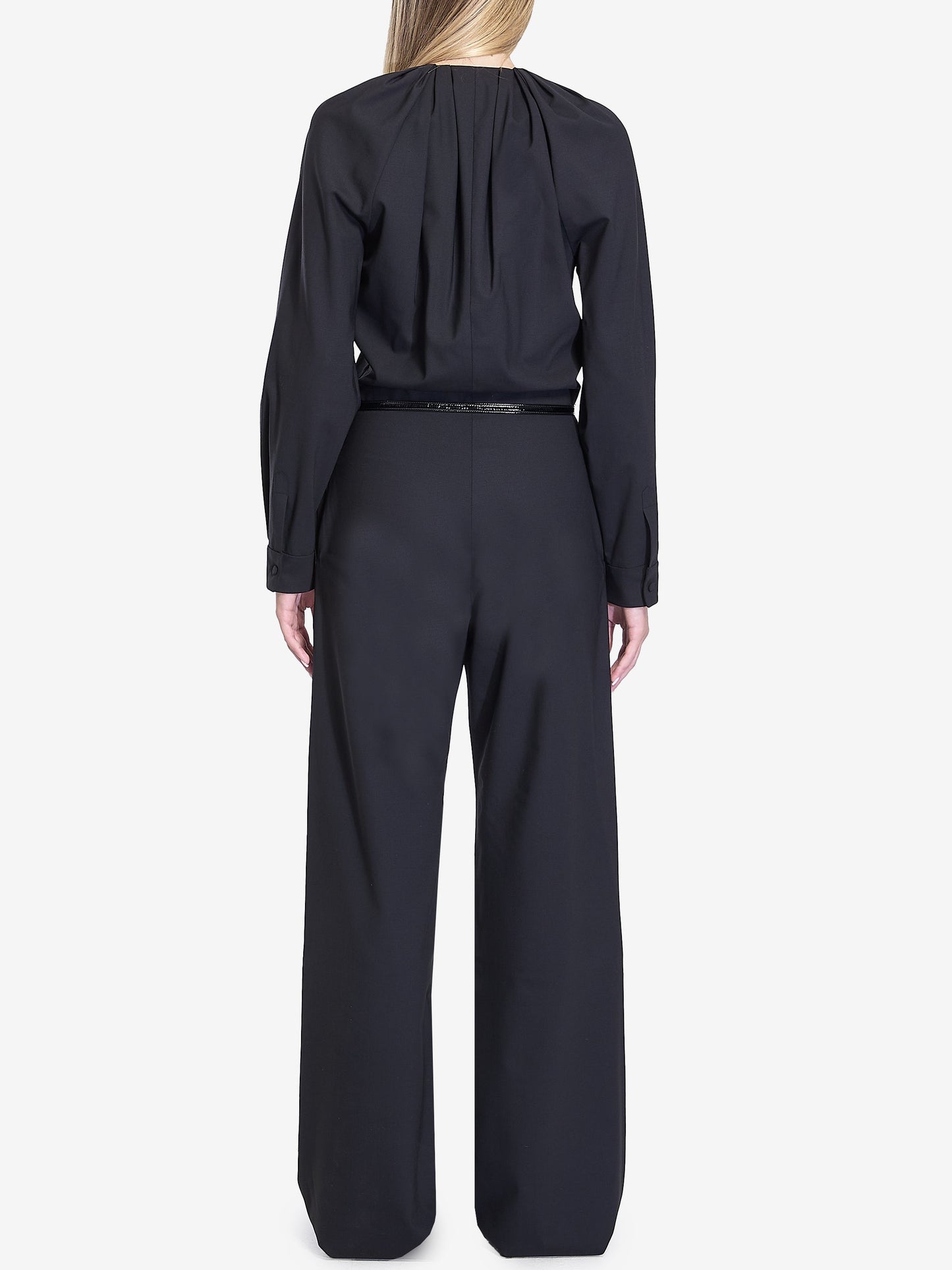GUCCI Stretch Wool Jumpsuit with Detachable Belt