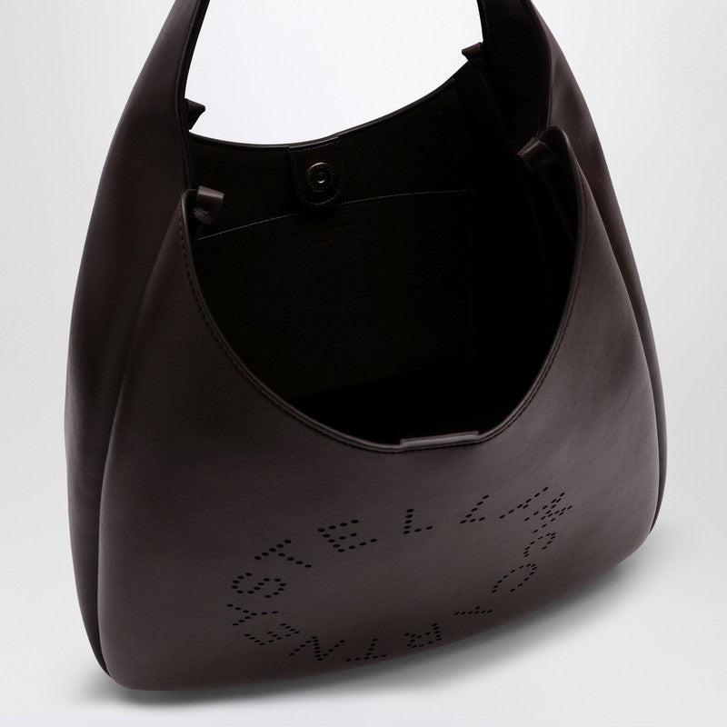 Stella Mccartney Black Leather Hobo Bag With Logo Women