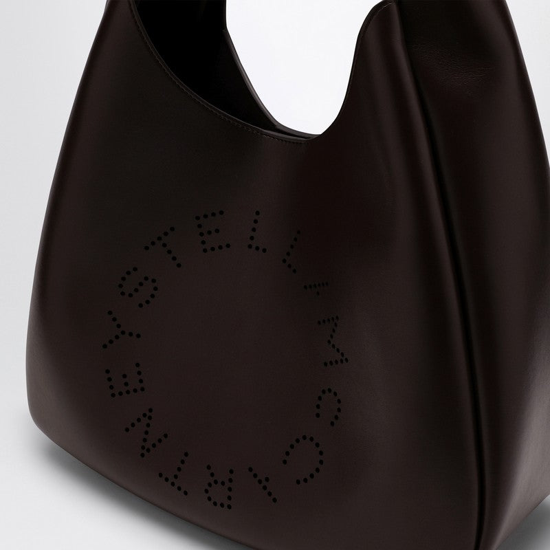 Stella Mccartney Black Leather Hobo Bag With Logo Women