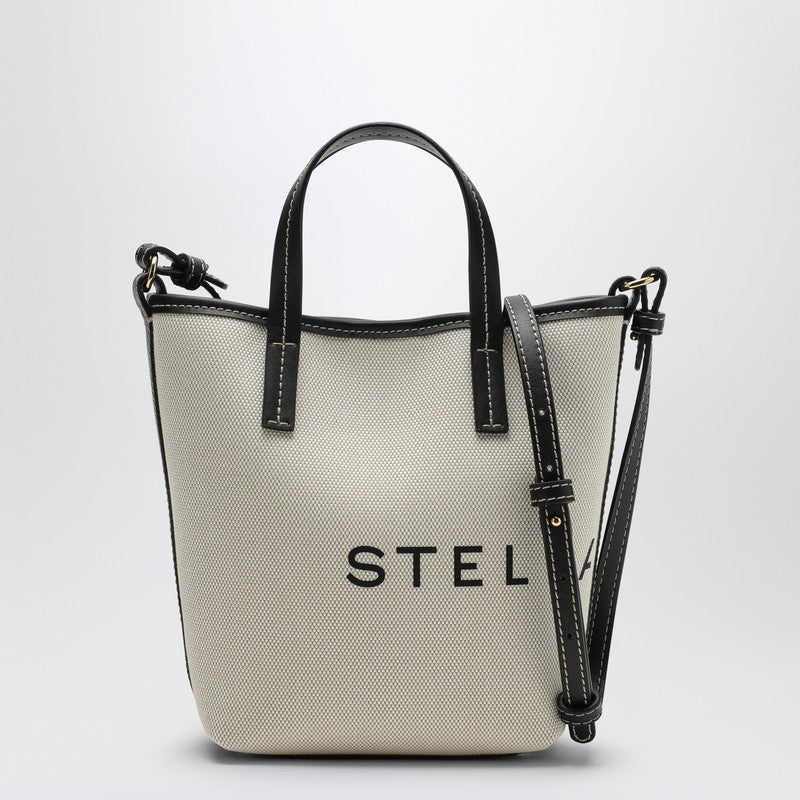 Stella Mccartney ÃƒÆ’Ã¢â‚¬Â°cru Cotton Blend Canvas Tote Bag With Logo Women