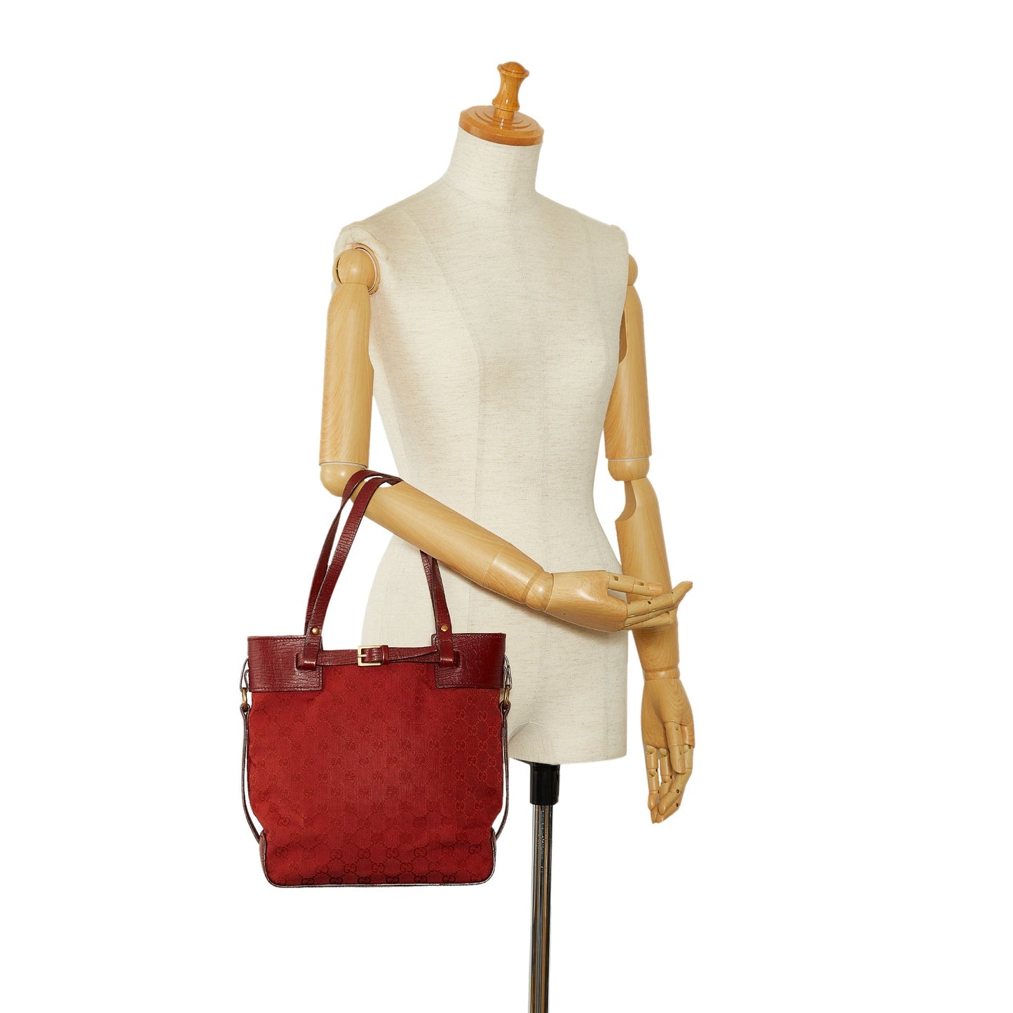 Red Gucci GG Canvas Belt Tote Bag